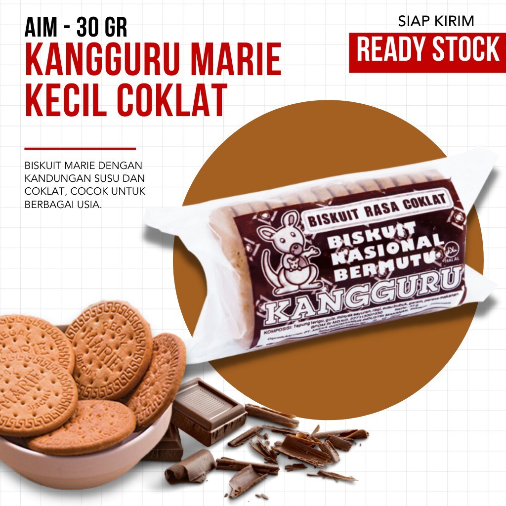 (TERMURAH) AIM - Kangguru Marie Kecil Coklat Super Renyah - 30gr