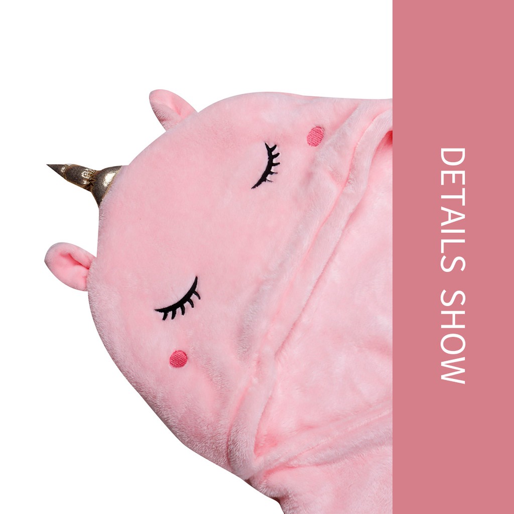 Miniso Official Selimut Hoodie Binatang Lucu Hooded Leisure Blanket Selimut Topi Karakter Fleece-8