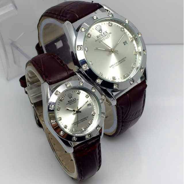 Jam Tangan Rolex Couple Date Tali Kulit