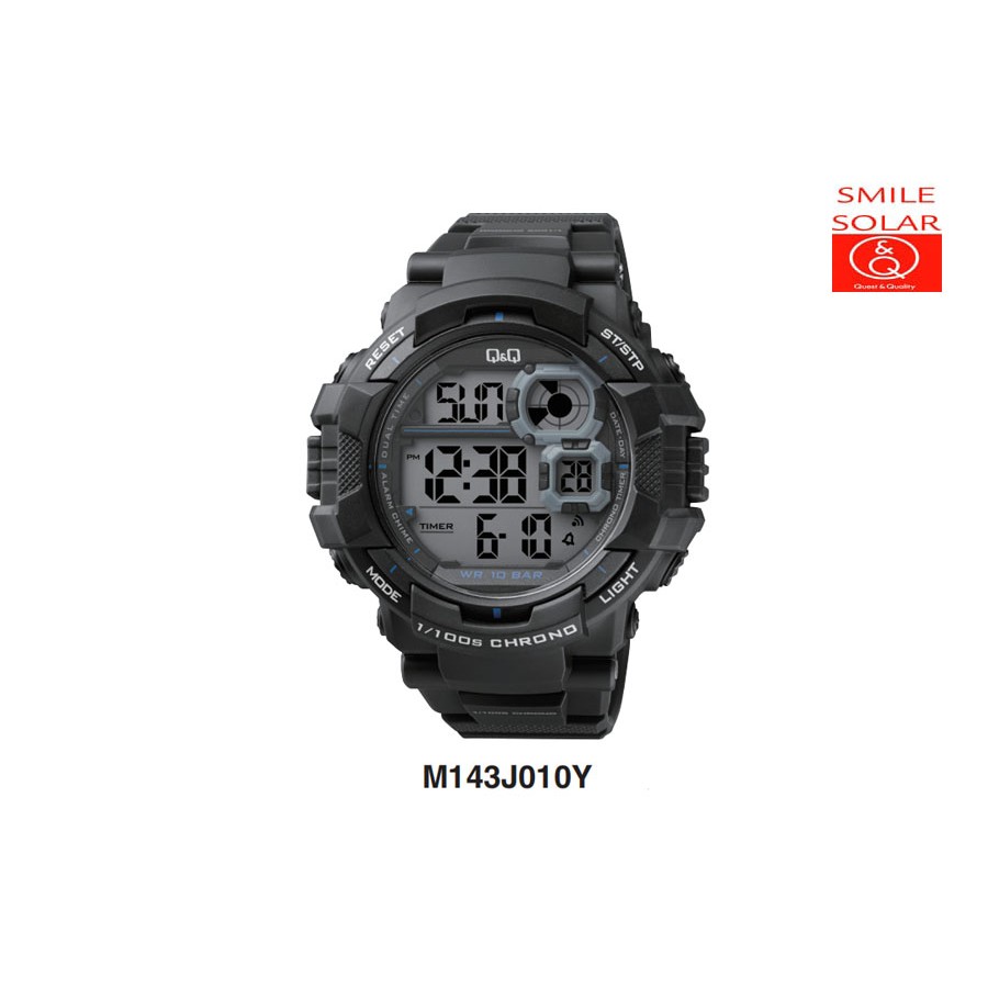 Jam Tangan Pria Casual Sporty Rubber Digital Original Q&amp;Q QnQ QQ M143 M143J Diameter Besar