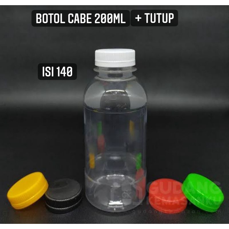 BOTOL CABE 200Ml (140) MURAH PLASTIK 200 ML TEBAL MINUMAN KEKINIAN SINOM BOBA DRINK SEGAR BENING SURABAYA BARU LONG NECK SHORT NECK