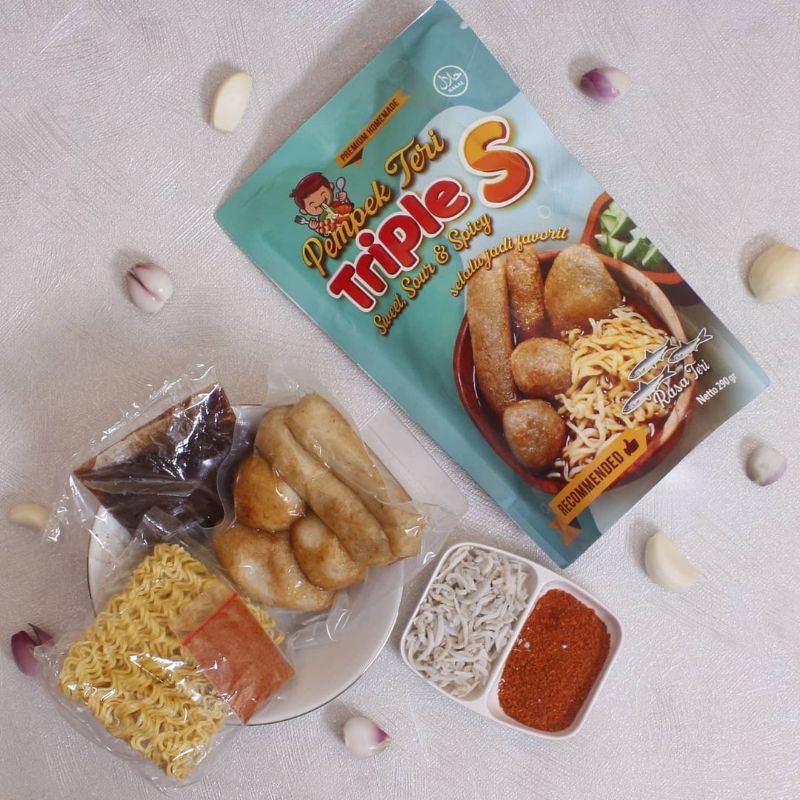 [Agen] Pempek Ikan Teri Triple S enak Palembang Frozen Food termurah asli original instan kemasan