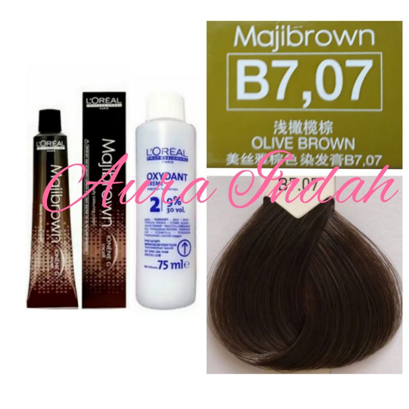 LOREAL MAJIBROWN NO. B7.07 OLIVE BROWN & OXYDANT 75ML