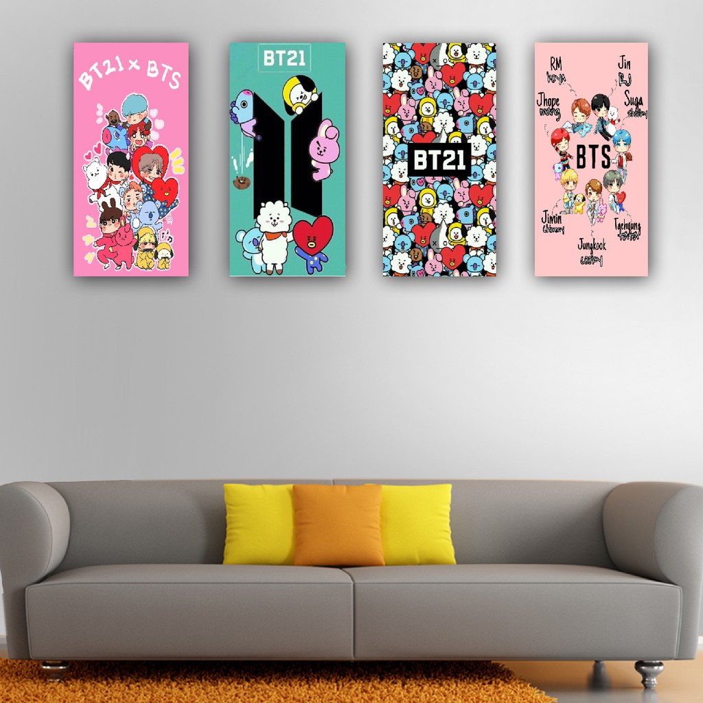 WALL DECOR KPOP BTS BT21 UKURAN 15 x 30 TEBAL 9MM