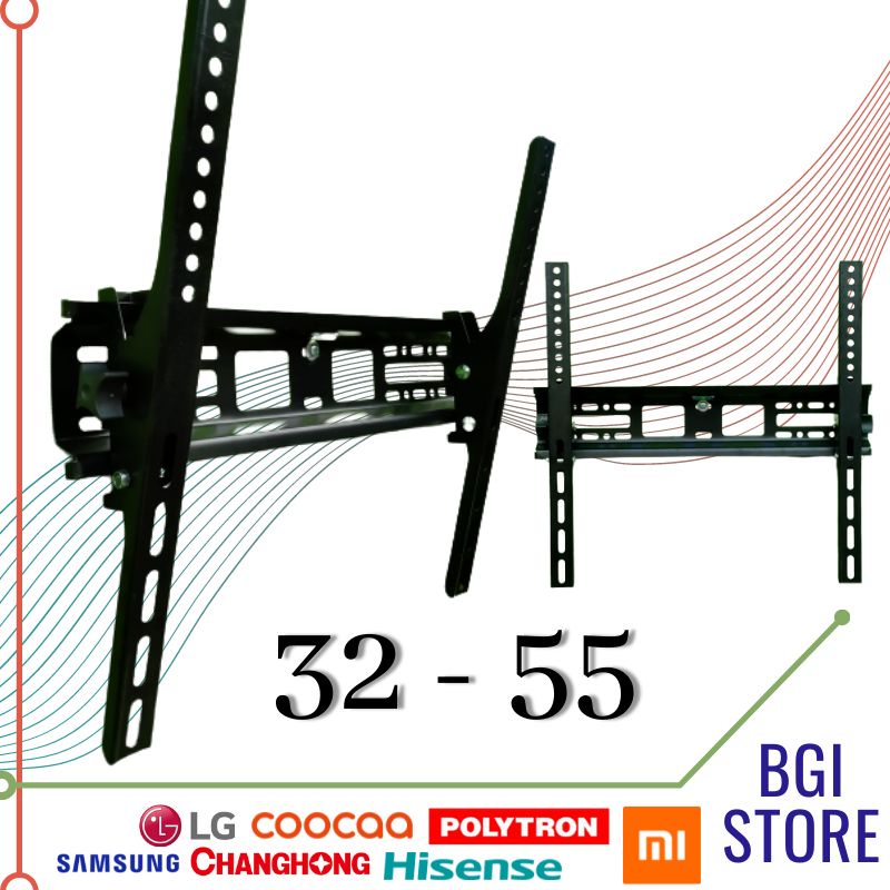 Bracket Tv 32 - 55 inch full set + waterpass dijamin kuat Garansi 100% ori uang kembali