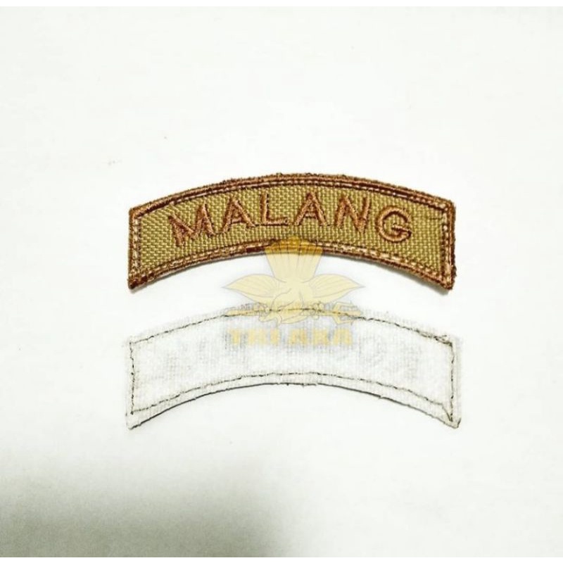 badge bordir nama pangkalan/wilayah - malang - patch bordir-badge perekat velcro - pramuka