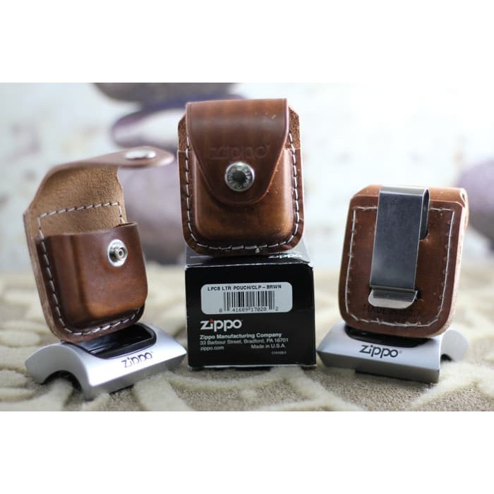 [TERLARIS] Zippo pouch Original Coklat / sarung Zippo Original Coklat