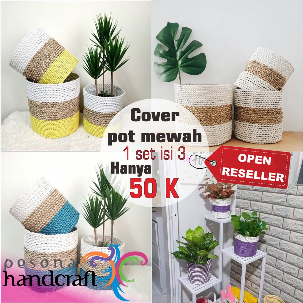 Keranjang anyaman / Cover pot / Keranjang pot / Pot tanaman hias