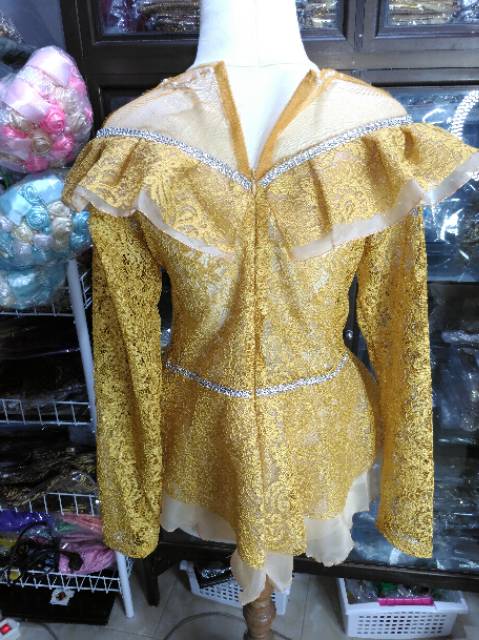 Kebaya pager ayu broklat kerah mutiara gold/ kebaya wisuda/ kebaya domas