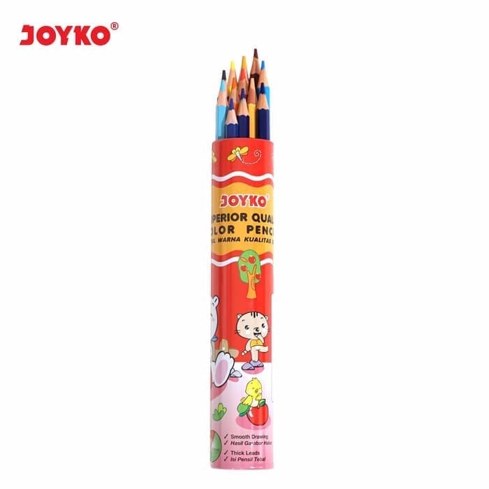 

WARNAPENSIL- PENSIL WARNA KALENG BULAT 12 WARNA JOYKO CP-12RT -PENSIL WARNA