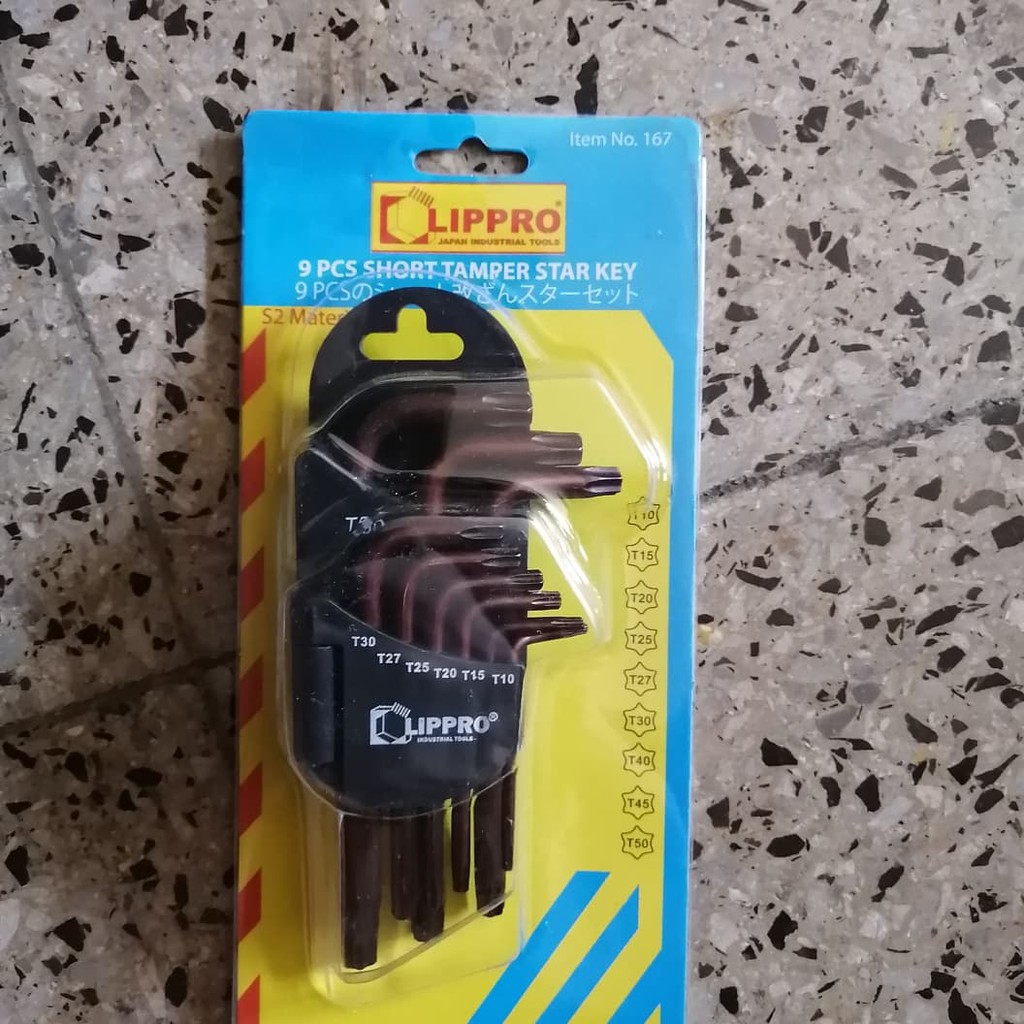 Jual kunci L set bintang lubang lippro