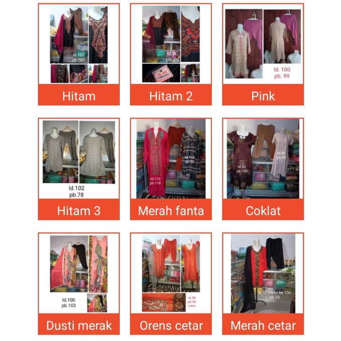 kurti set celana preloved ori india