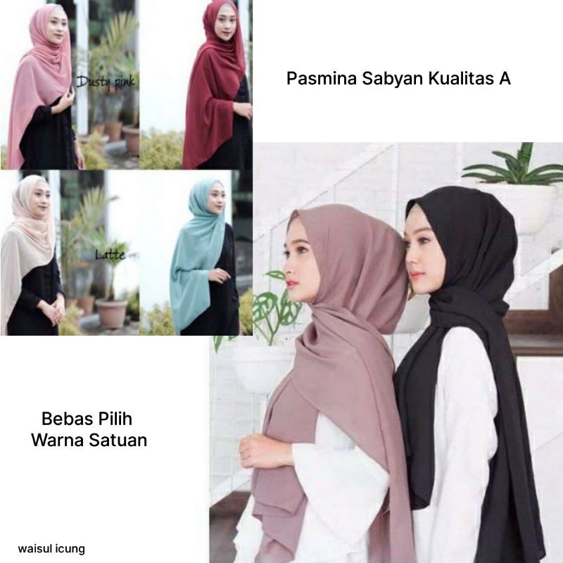 Jilbab Artis Nisa Sabyan kerudung Hijab Warna Fashion pashmina pasmina diamond