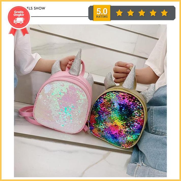Tas Ransel Unicorn Sequin Kecil Tu002 Backpack Punggung Anak Bling Gratis889