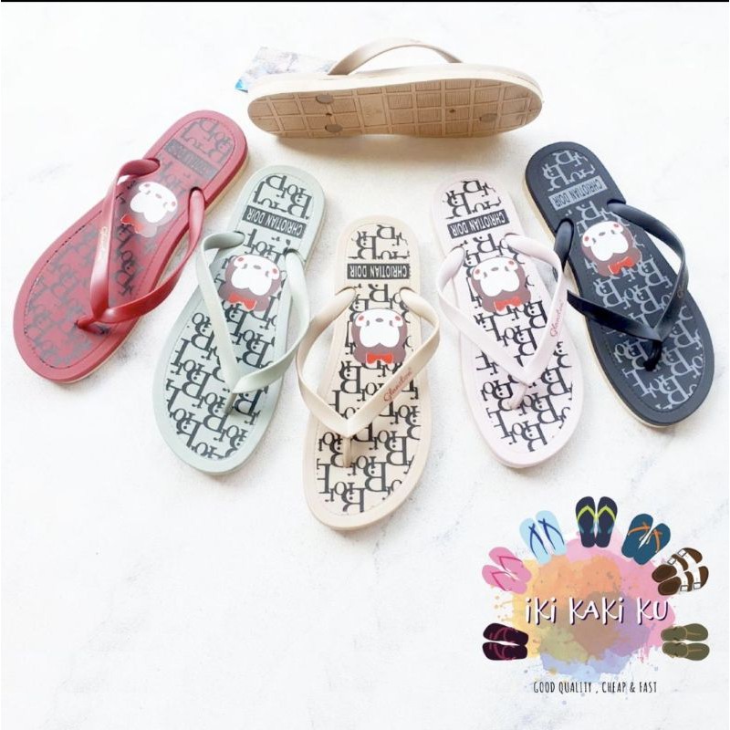 SANDAL JEPIT WANITA DEWASA GLANSTON VEROTINO BERGAMBAR KARAKTER TSUM TSUM LINE 2021-33PS
