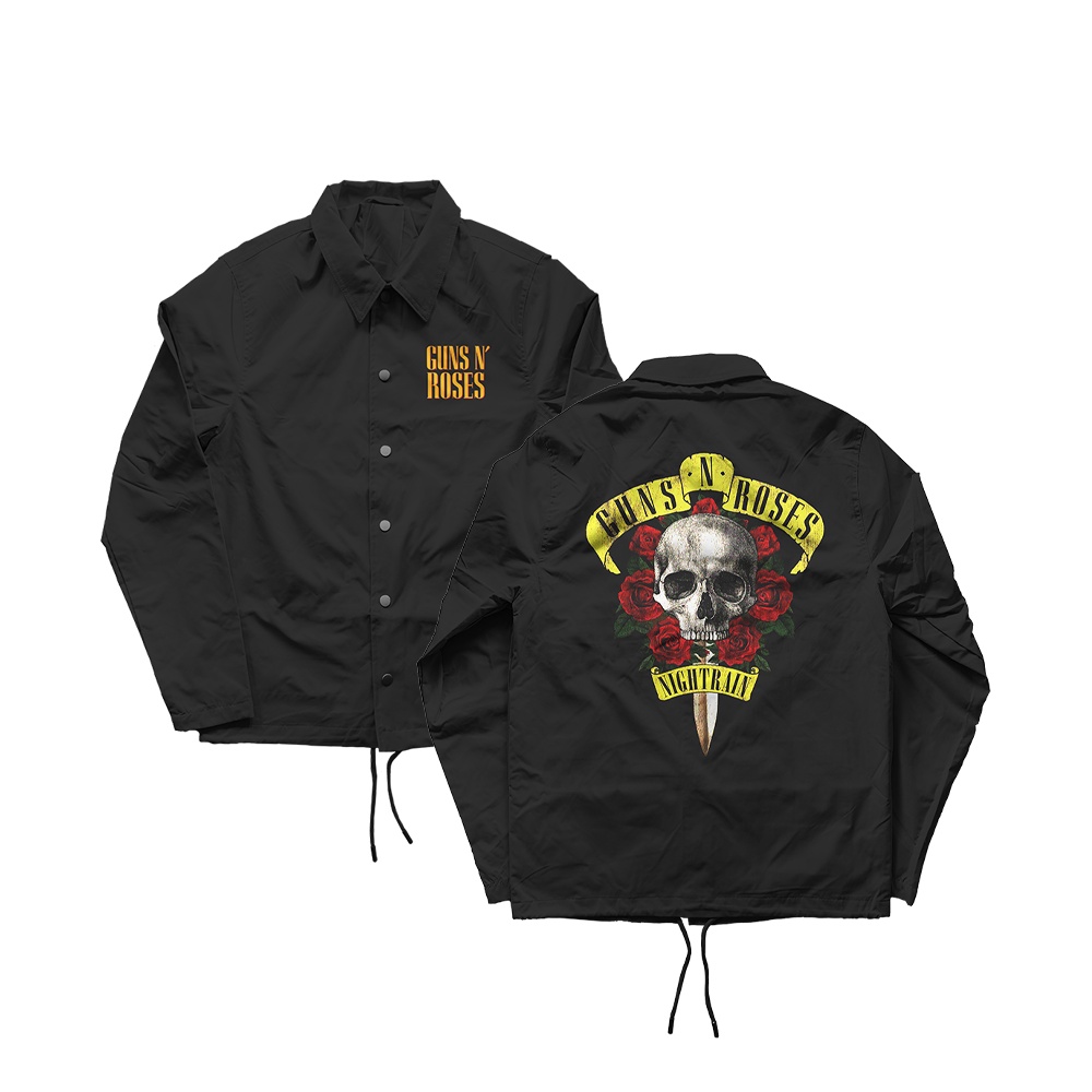 COACH JAKET PARASUT BAND GUNS N ROSES JACKET PRIA WANITA WINDBREAKER GNR WATERPROOF ANTI AIR