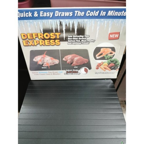 (pakai Box) Pencair Daging Beku Defrosting Defrost Tray Plate Talenan Alas Pencair Es Ayam Ikan Sapi 29,5 x 21cm