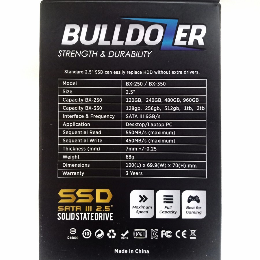 SSD 120GB 128GB 240GB 256GB 512GB Bulldozer SATA - SSD Komputer - SSD Laptop/Notebook - VARIANT