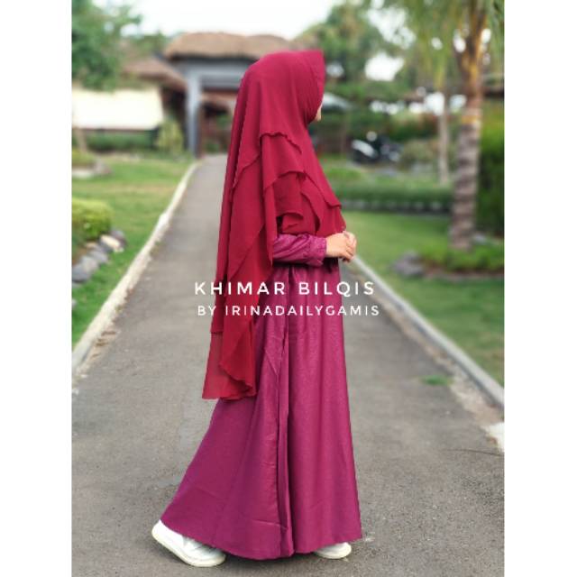 Khimar Syari BILQIS Hijab Merah Maroon