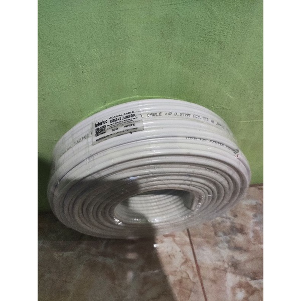 Kabel CCTV Roll 50M 50 Meter Edge RG59 + Power Putih Coaxial