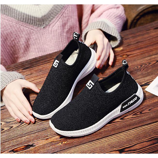 TBIG [COD] Sepatu Slip On S Fashion Sepatu Wanita Kuliah Kerja Santai Sepatu Import