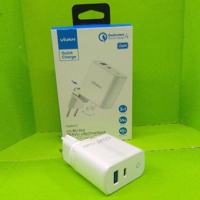 charge vivan gan02 65w 2in1