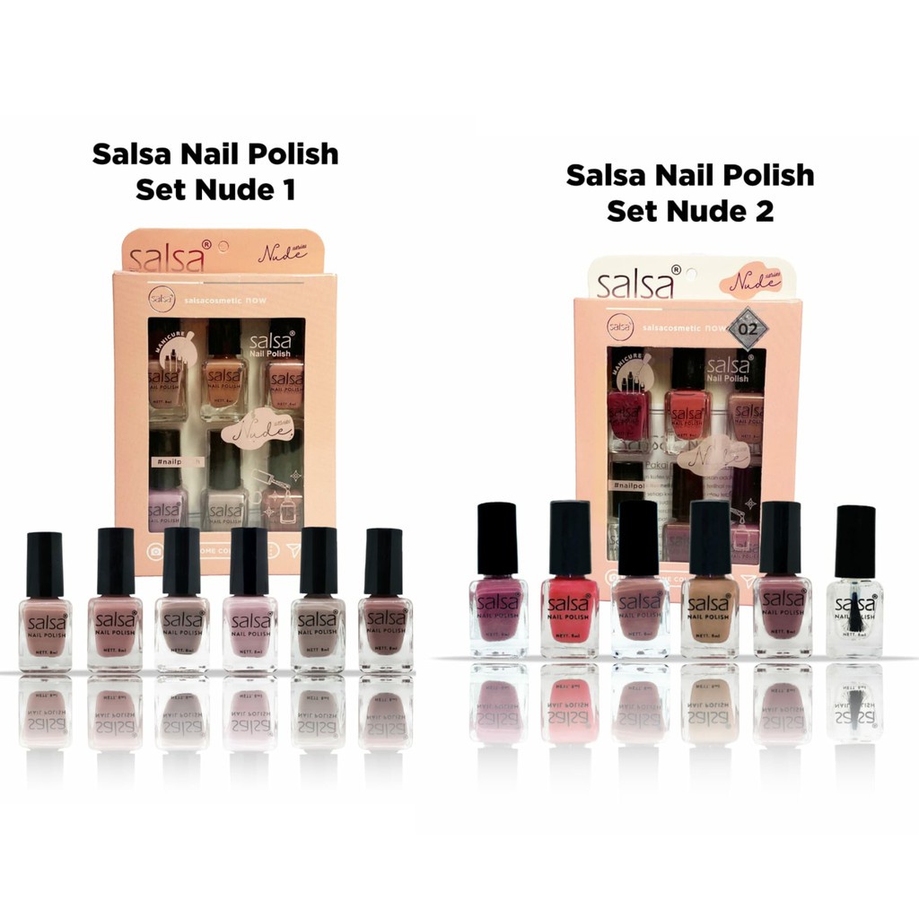 SALSA Nail Polish 8ml / Nude 1 / Nude 2 Glamour / Black / Clear Kutek / Cat Kuku SATUAN | Kutek Salsa