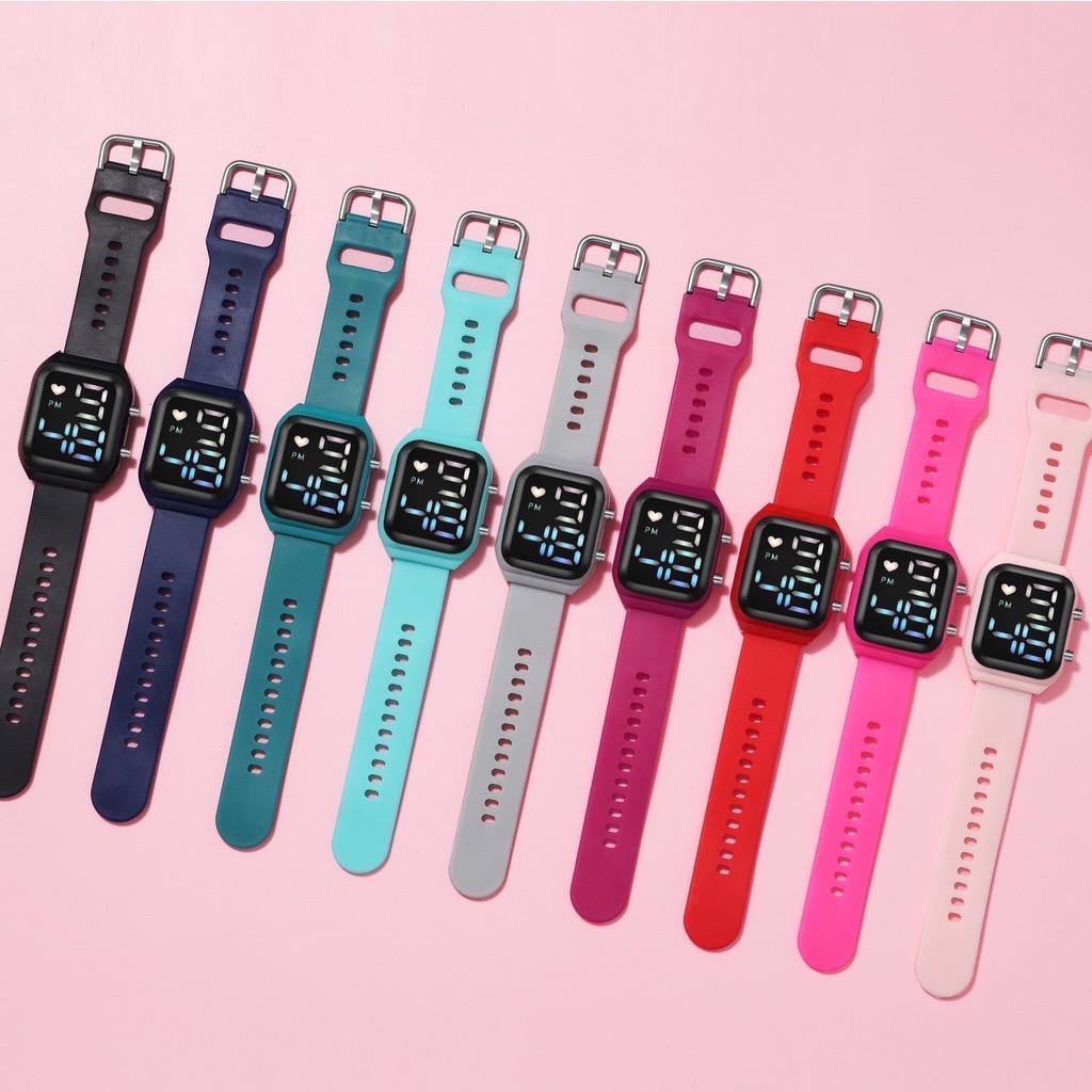 BAJ Jam Tangan LED Digital Pria Wanita Rubber Electronic Fashion Couple Anak Remaja Import Premium RM011