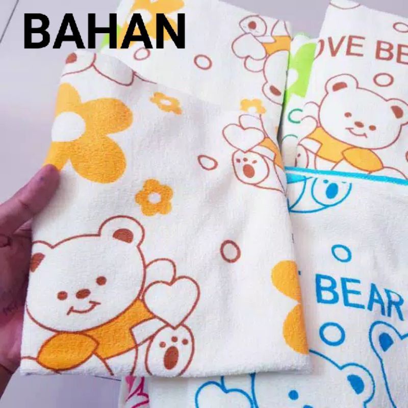 Handuk Bayi MIKRO FIBER ELASTIS licin lembut 100×50cm warna / Baby towel motif