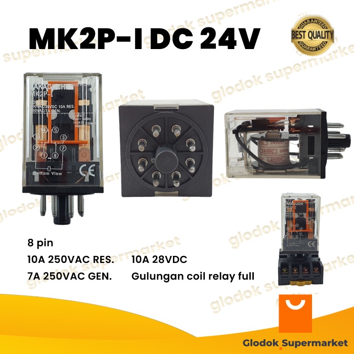 Relay MK2P DC 24V 8 pin Riley MK2P-I 24 Volt 8p 10a