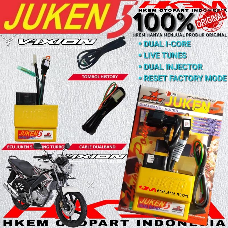 CDI BRT ECU JUKEN 5 VIXION OLD JUKEN 5 HYPERBAND DUALBAND RACING TURBO REMOTE KABEL USB JUKEN 5a