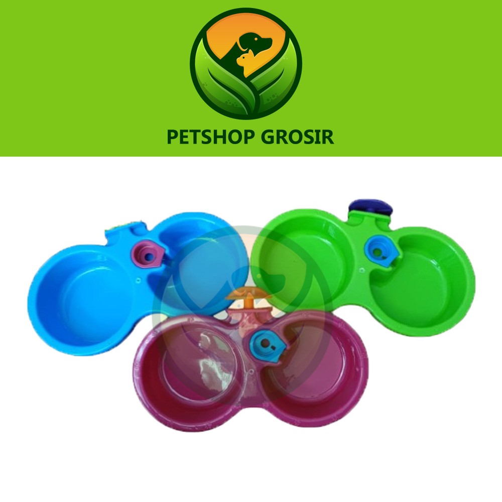 Double Tempat Makan Minum gantung Anjing Kucing