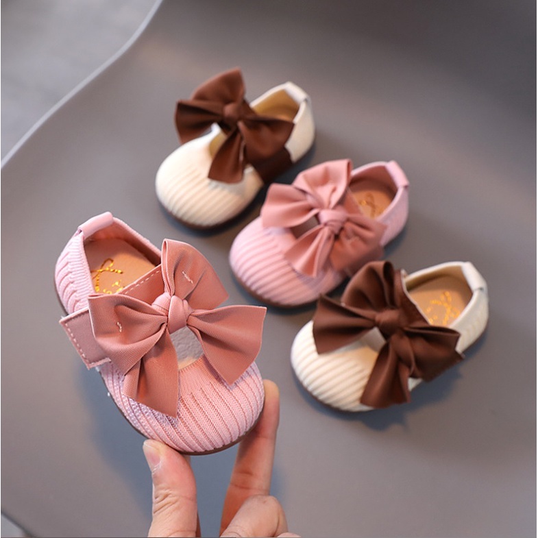160-NEW Sepatu anak import motif pita besar