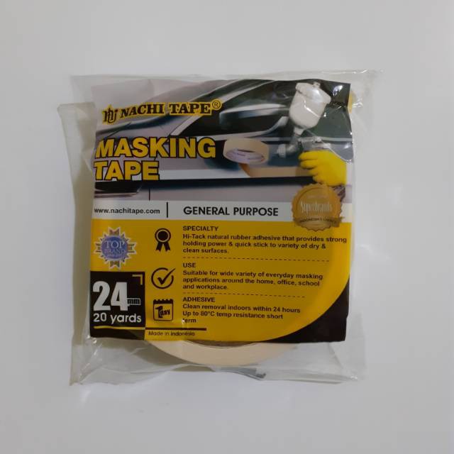 

Solasi Kertas panjang 20yards lebar 24mm nachi tape masking tape