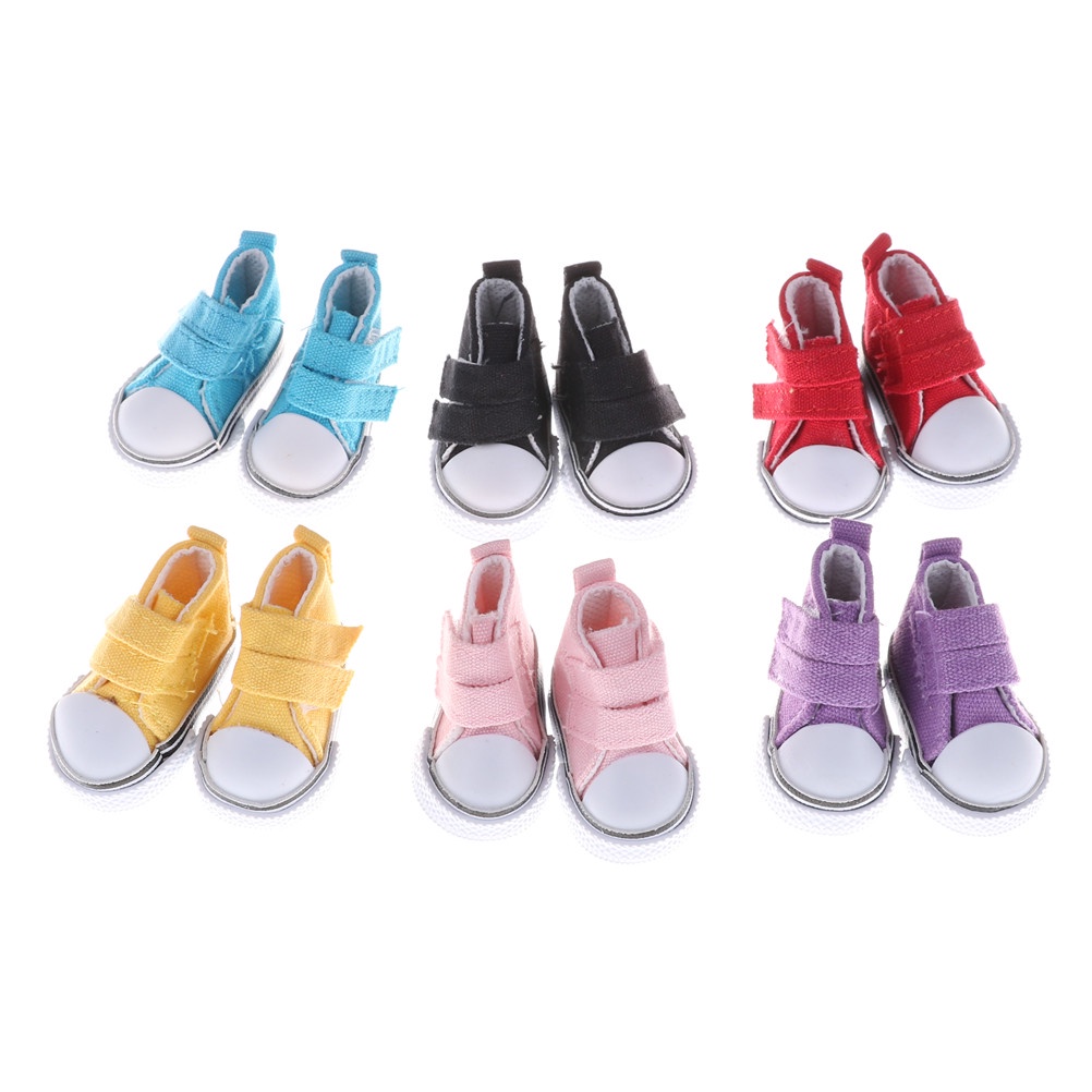 (E2id &amp; &gt;) Sepatu Sneakers Kanvas Mini 5cm Untuk Aksesoris Boneka Bjd