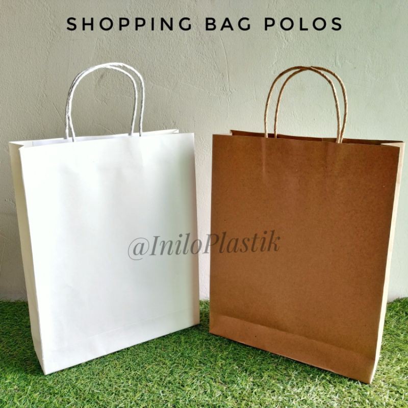 

Paper Bag Polos / Shopping Bag / Goodie Bag 26x33+7cm @1pack