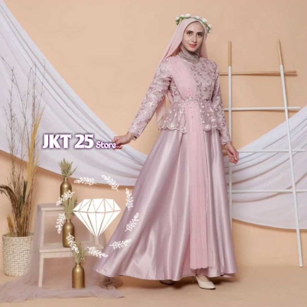 Busana Muslim Gamis Murah Gaun Pesta Muslimah Baju Pesta Wanita Kondangan Mewah Kekinian 2021 2022