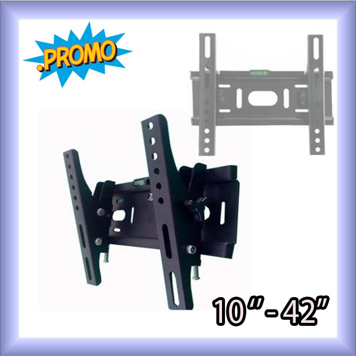 Bracket Tv LED LCD Murah Universal For 10"-42" Waterpass + Baut dan Fisher