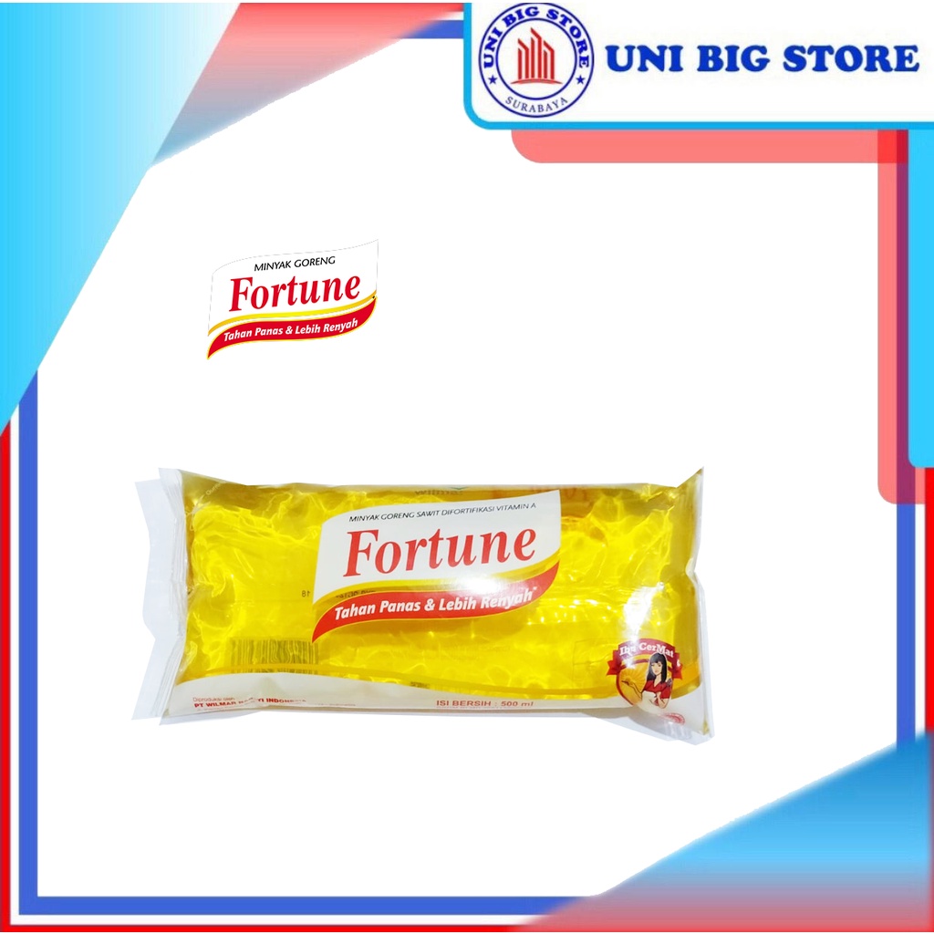 

Fortune Minyak Goreng Kelapa Sawit Vitamin A 500 ml Pillow Pack