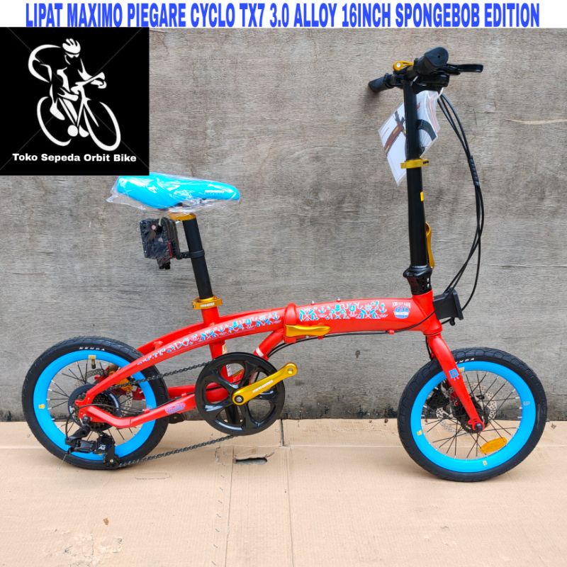 Sepeda Lipat Maximo PIEGARE CYCLO TX7 ALLOY 16Inch Spongebob Edition
