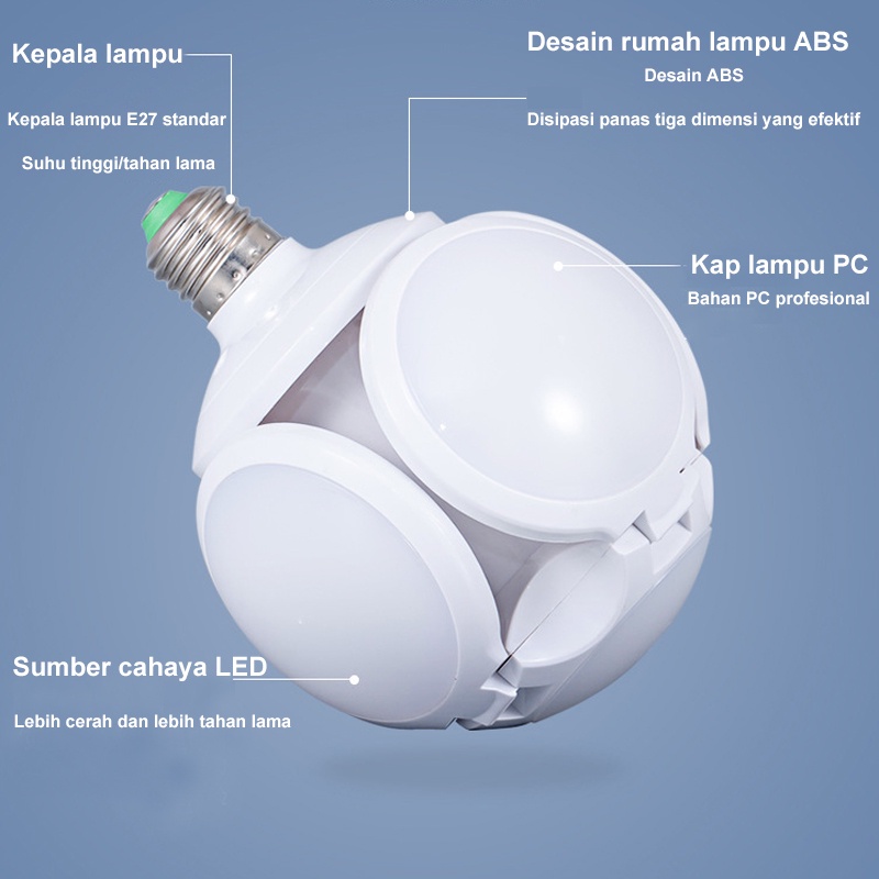 Golden LED Lampu Bohlam LED Football Lampu bohlam lipat 40watt /6500k Model Bola 5in1 DragonBall Lamp