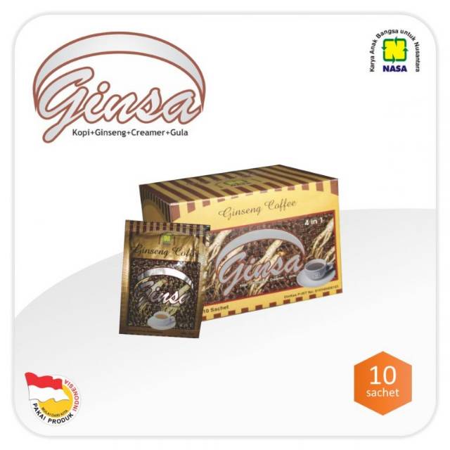 

GINSA Kopi Ginseng Kopi herbal, kopi kesehatan, minuman kekinian