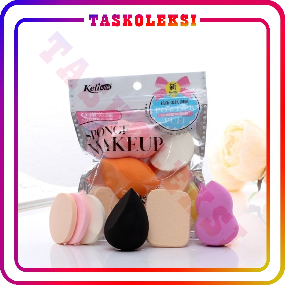 ☛TK☚ R421 Spons Make up 1 Set Isi 6 Pcs / Spons Foundation Pembersih / Make Up Wajah SPONS