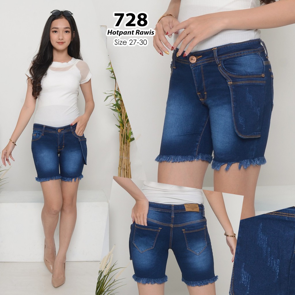 ( Bisa COD ) MC girl Hot Pant Rawis Wanita / Celana Pendek Rawis Jeans / Hotpants Jeans