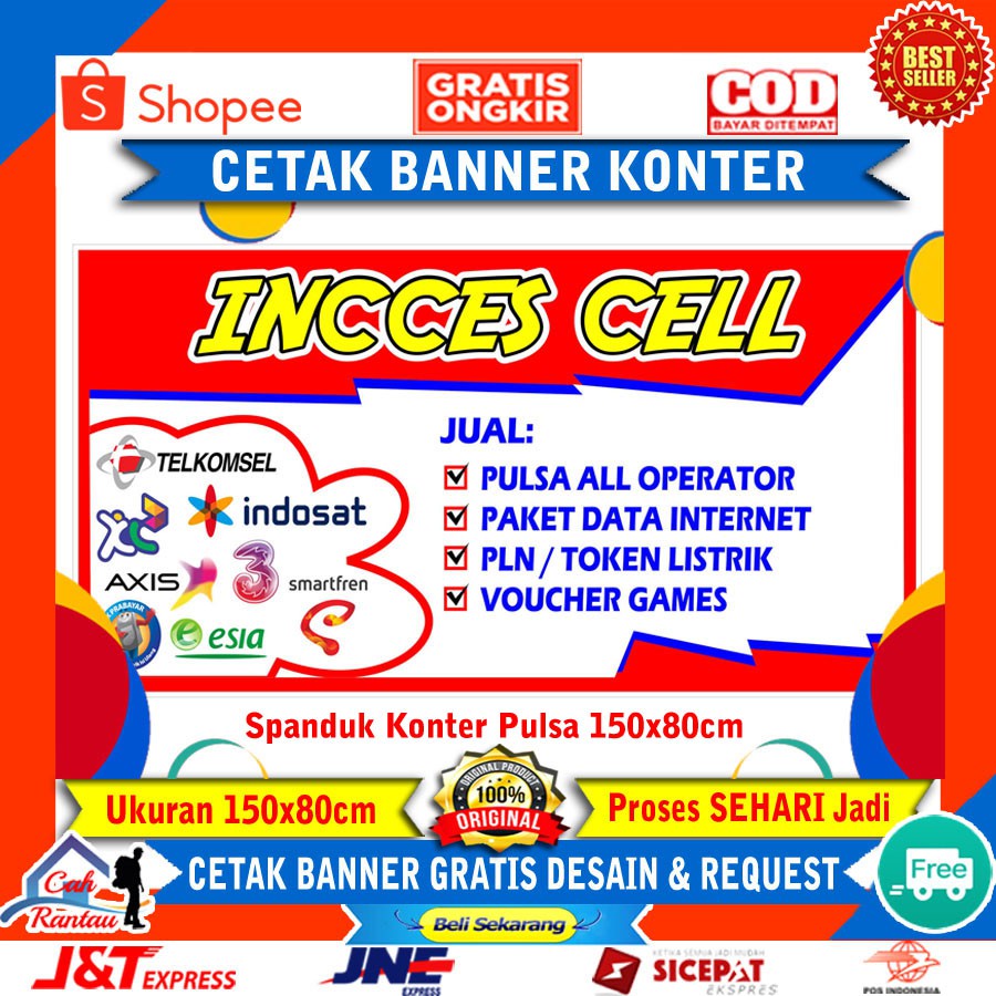 CETAK SPANDUK BANNER BACKDROP BALIHO PLANG PROMOSI USAHA BISNIS KONTER PULSA HP MURAH TERLARIS