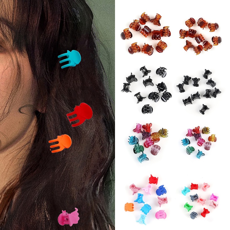 10pcs / Pak Jepit Rambut Ponytail Model Cakar Warna-Warni Untuk Anak Perempuan