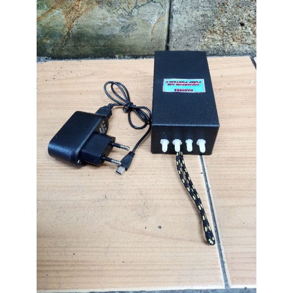 aerator pompa udara aquarium 2 lobang rechargeable tahan 30 jam