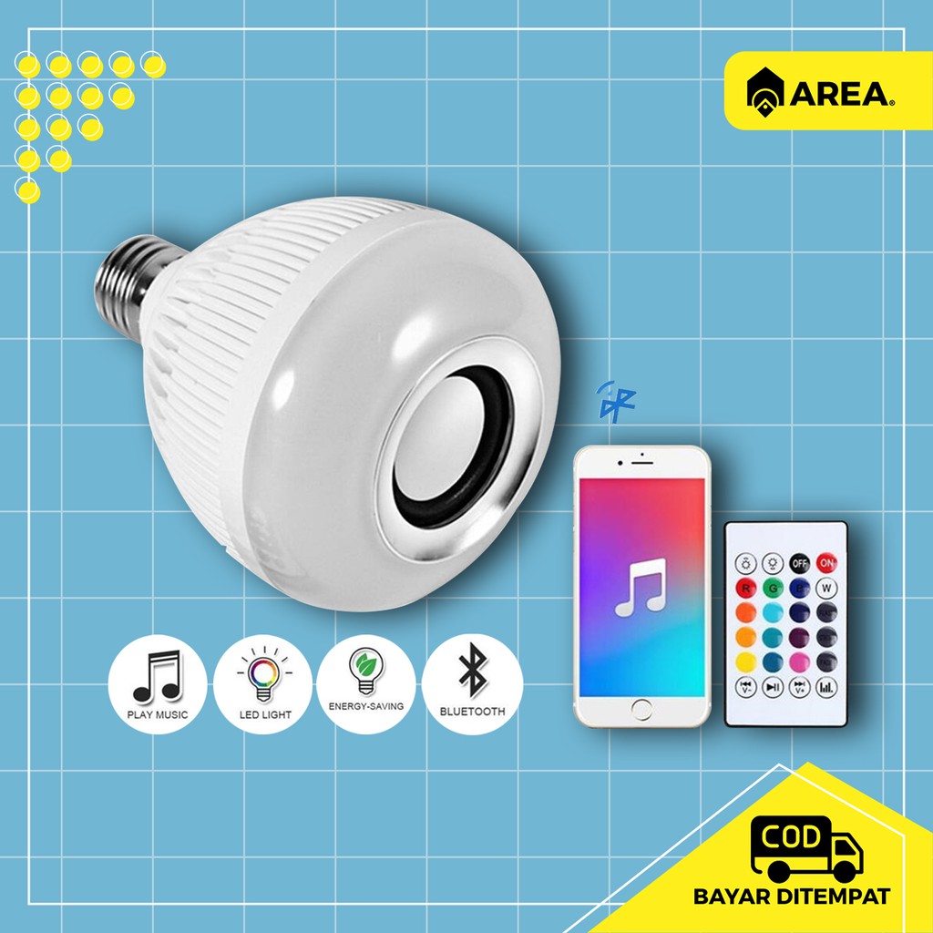 Bohlam Lampu Led Musik Bluetooth Speaker Plus Remote