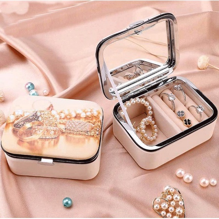 UG Kotak Tempat Perhiasan Travel Jewelry Box Penyimpanan Anting Kalung Gelang Cincin Emas Portable