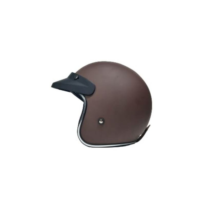 Helm JPX JP New Bigie Retro Coklat Doff Plus Kaca